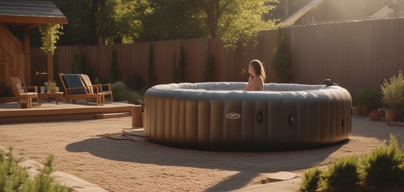 Inflatable hot tub setup