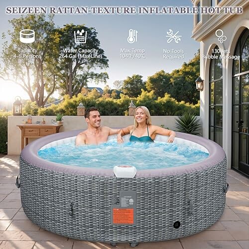 Seizeen 4-6 Person Inflatable Hot Tub